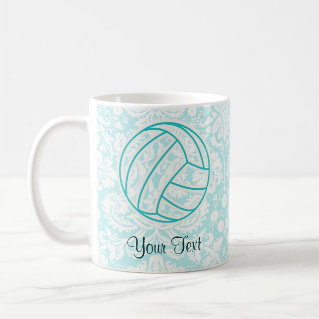 Taza De Café Voleibol; Verde azulado puro (Izquierda)