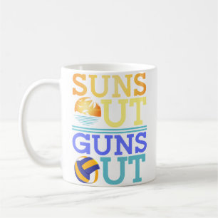 Taza De Café Vóley Playa Suns Out Guns Out