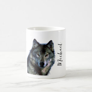 Taza De Café Volf Retrato Su Nombre Personalizado Escritura A M