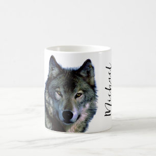 Taza De Café Volf Retrato Su Nombre Personalizado Escritura A M