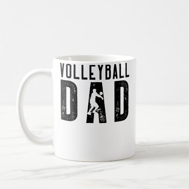 Taza De Café Volleyball Dad For Men Family Matching Funny Volle (Izquierda)