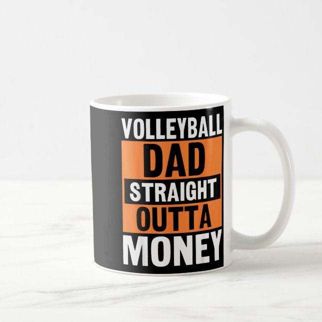 Taza De Café Volleyball Dad Straight Outta Money Funny Srts Par (Derecha)