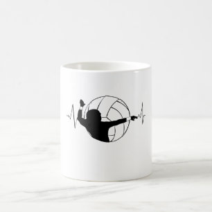 Taza De Café Volleyball Heartbeat
