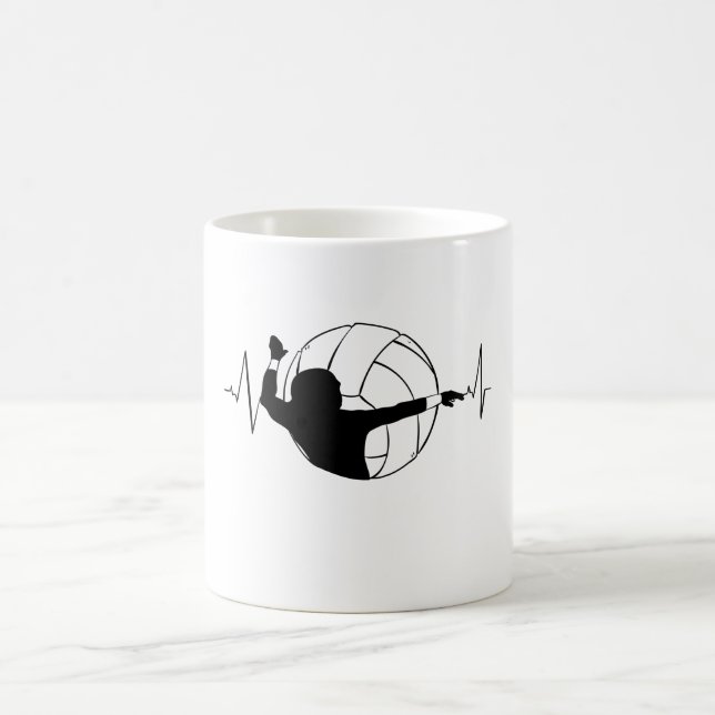 Taza De Café Volleyball Heartbeat (Centro)