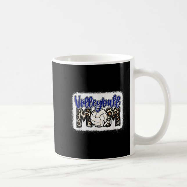 Taza De Café Volleyball Mom Blue Leopard 8 (Derecha)
