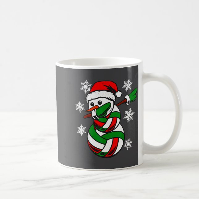 Taza De Café Volleyball Santa Hat Snowman Xmas Funny Volleyball (Derecha)
