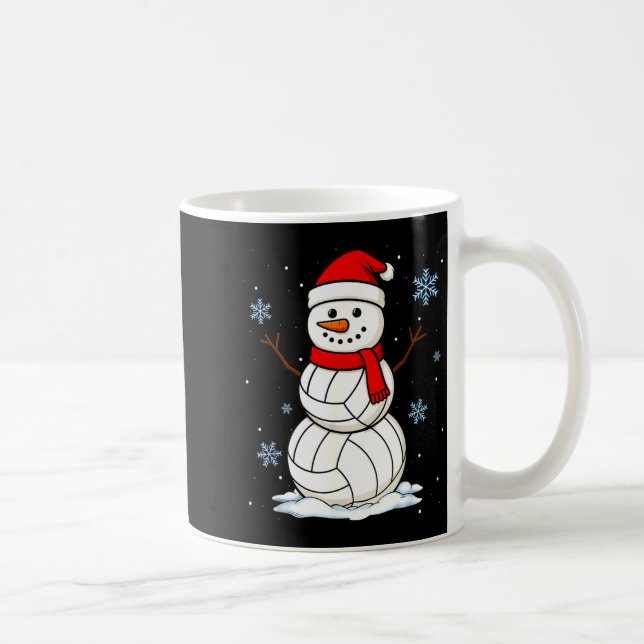 Taza De Café Volleyball Snowman Merry Christmas Funny Srts Xmas (Derecha)