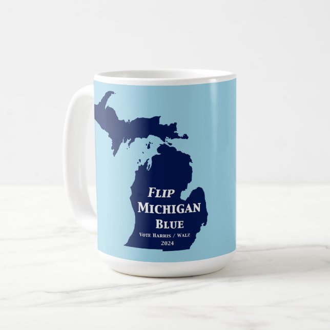 Taza De Café Voltear Michigan Blue en 2024 (Anverso izquierdo)