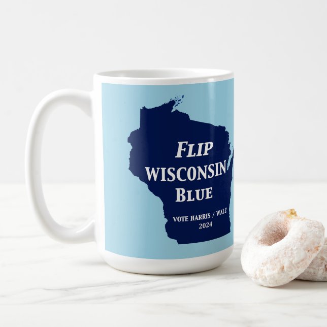 Taza De Café Voltear Wisconsin Blue en 2024 (Con donut)