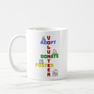 Taza De Café Voluntario adopta donación para rescate animal