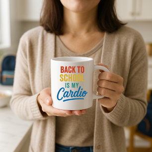 Taza De Café Volver a la escuela es mi padre cardio gracioso