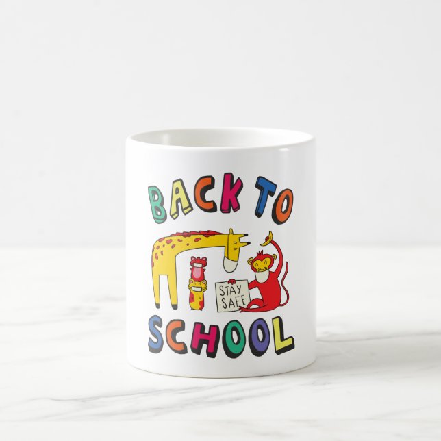Taza De Café Volver a la escuela - Mantente seguro (Centro)