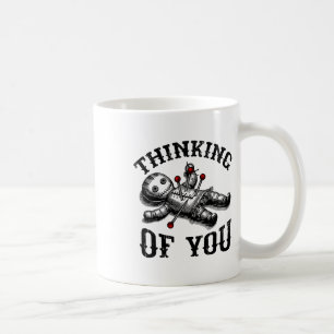 Taza De Café Voodoo Doll Pensando En Ti Divertido Gótico Hallow