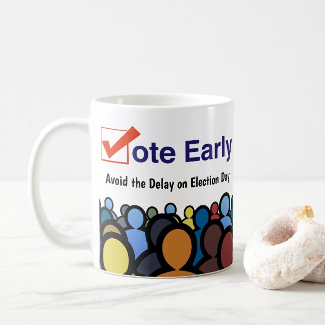 Taza De Café Vota Temprano (Con donut)