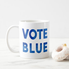 Taza De Café Votar azul negrita acuarela texto político