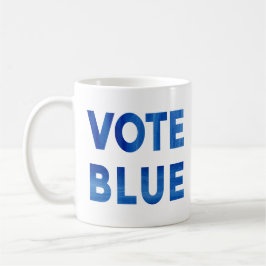 Taza De Café Votar azul negrita acuarela texto político