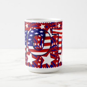 Taza De Café Votar con estrellas y franjas -
