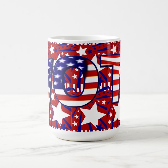 Taza De Café Votar con estrellas y franjas - (Centro)