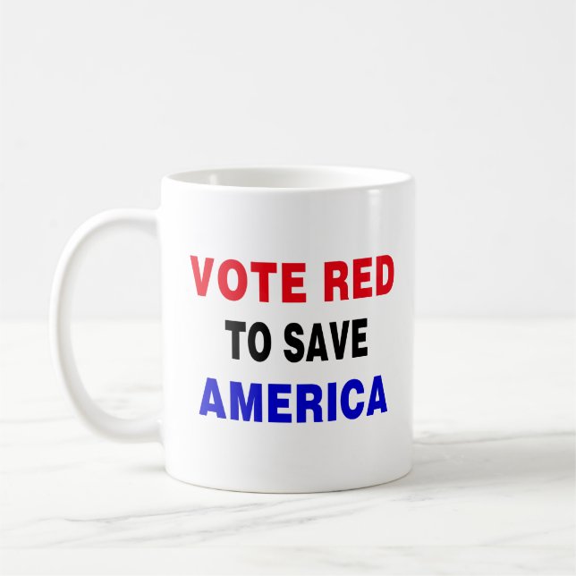 Taza De Café Votar en rojo para salvar a Estados Unidos (Izquierda)