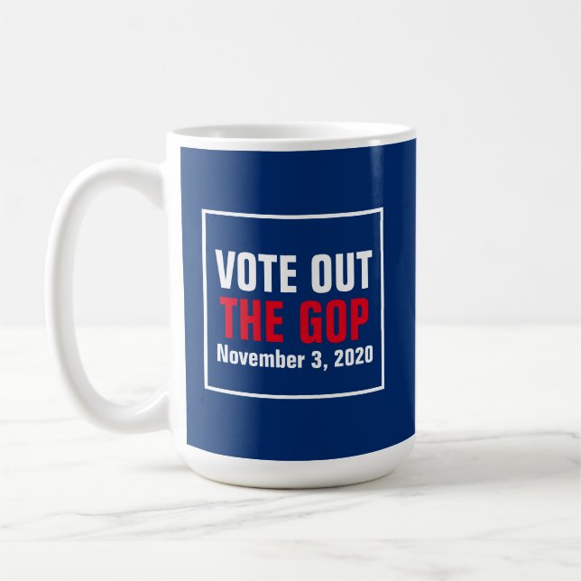 Taza De Café Votar Por La Elección Del GOP 2022 Azul Blanco Roj (Izquierda)
