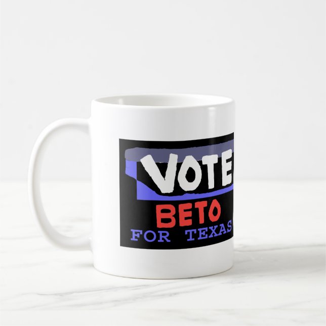 Taza De Café Vote Beto Para Diseño De Texas (Izquierda)