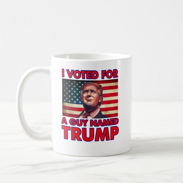 Taza De Café Voté por un hombre llamado Trump (Izquierda)
