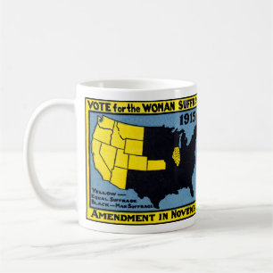 Taza De Café Voto 1915 para el sufragio de la mujer