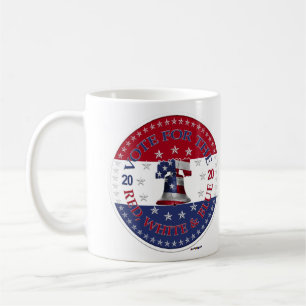 Taza De Café Voto 2020 por la Campana de la Libertad Roja, Blan