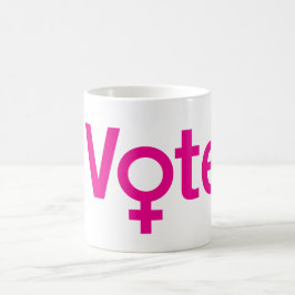 Taza De Café Voto Mug con símbolo femenino