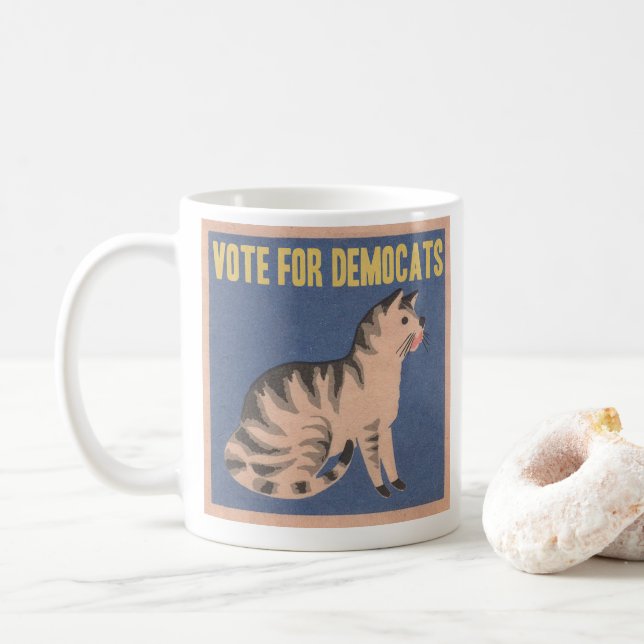 Taza De Café Voto para Democats (Con donut)