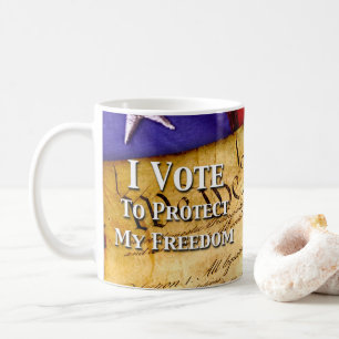 Taza De Café Voto para Proteger Mi Libertad