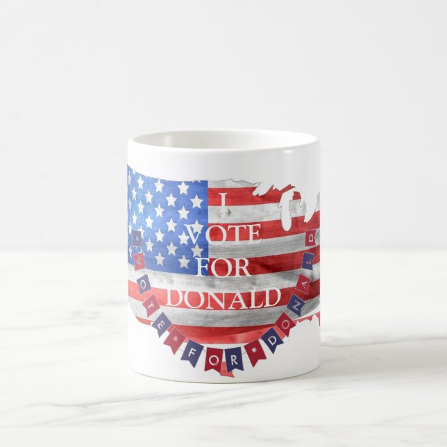 Taza De Café Voto por la bandera republicana estadounidense de  (Centro)