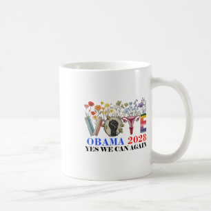 Taza De Café Voto retro floral Obama 2028 Sí Podemos De Nuevo _