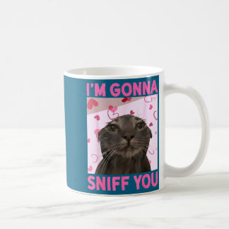 Taza De Café Voy a olerte divertido meme de gatos con brainrot 