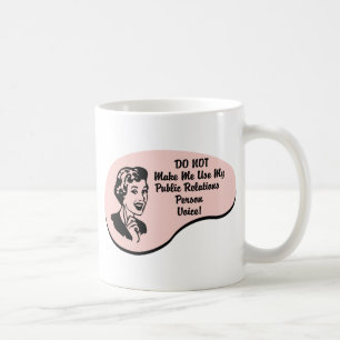 Taza De Café Voz de la persona de las relaciones públicas