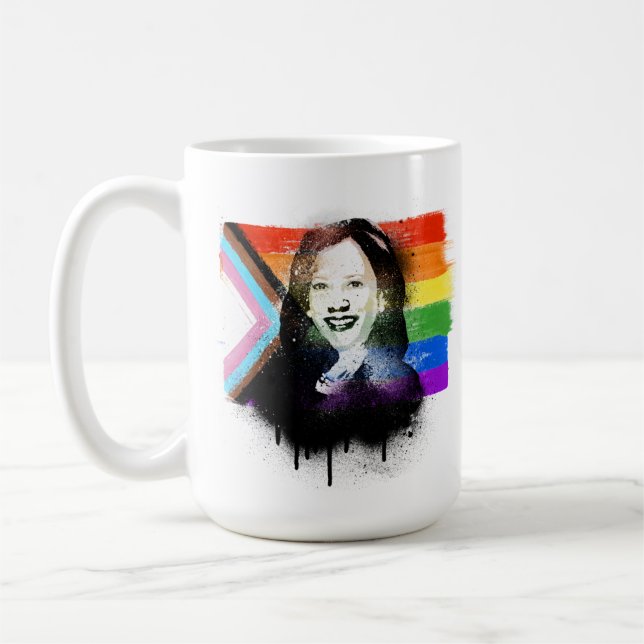 Taza De Café VP Kamala Harris Graffiti del Orgullo del Progreso (Izquierda)