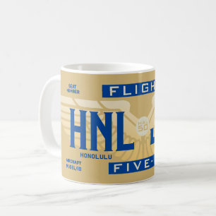 Taza De Café Vuelo 5-O (HAL50) HNL a JFK