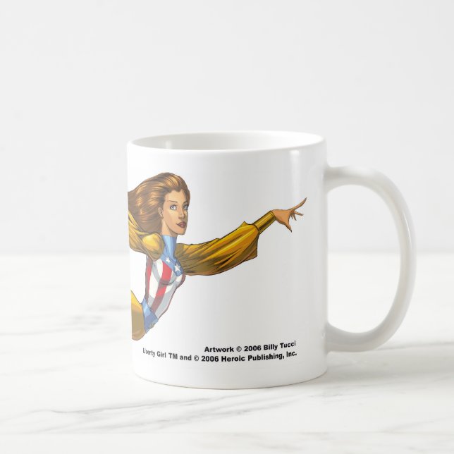 Taza De Café Vuelo del chica de la libertad (Derecha)