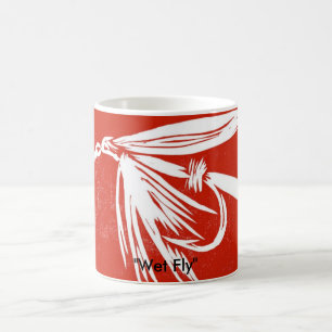 Taza De Café "Vuelo mojado en rojo" Clásica trucha mosca