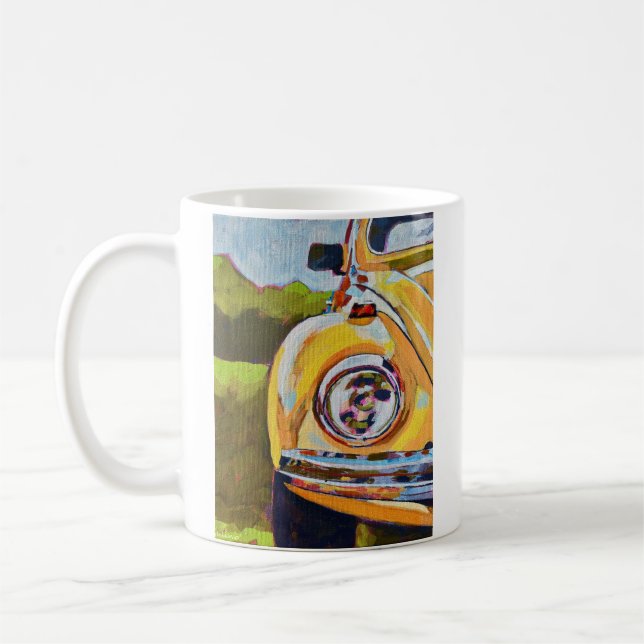 Taza De Café VW Bug Painting - Gift for VW Bug Lovers (Izquierda)