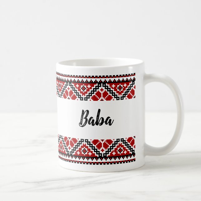 Taza De Café Vyshyvanka ucraniano/embroidery Baba mug (Derecha)