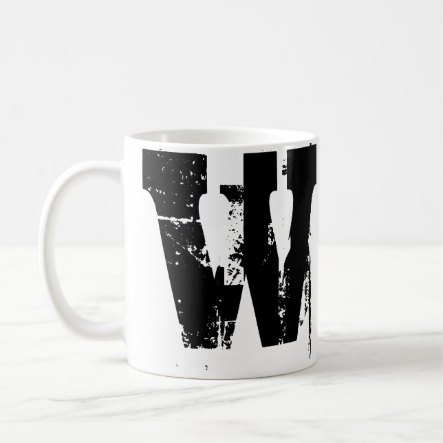 Taza De Café W Monograma Grunge Guay Mug (Izquierda)