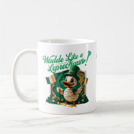 Taza De Café Waddle Like a Leprechaun" St. Patrick's Day Duckli
