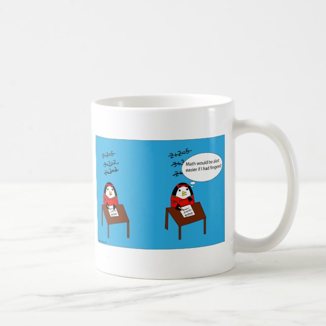 Taza De Café Waddles odia la matemática (Derecha)