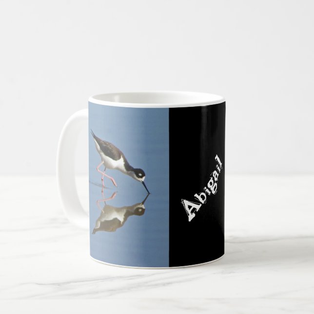 Taza De Café Wading Bird Calm Water Reflection Photo Coastal (Anverso izquierdo)
