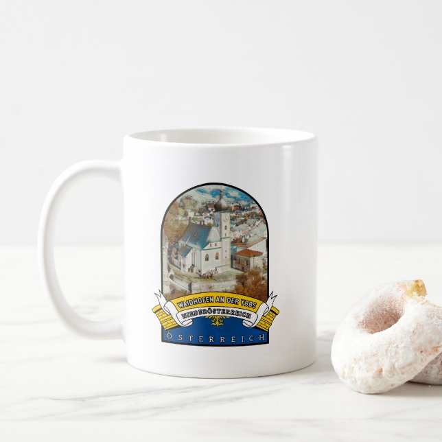 Taza De Café Waidhofen An Der Ybbs Niederösterreich Souvenir (Con donut)