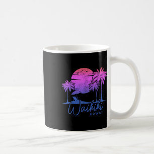 Taza De Café Waikiki Beach Hawaii Surf Vintage Sunset Surfer