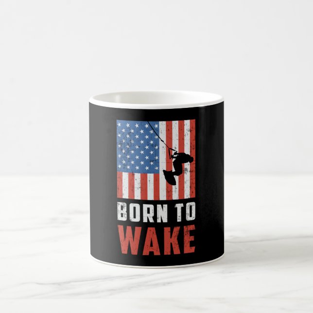 Taza De Café Wakeboard Born To Wake Wakeboarder Wakeboarding (Centro)