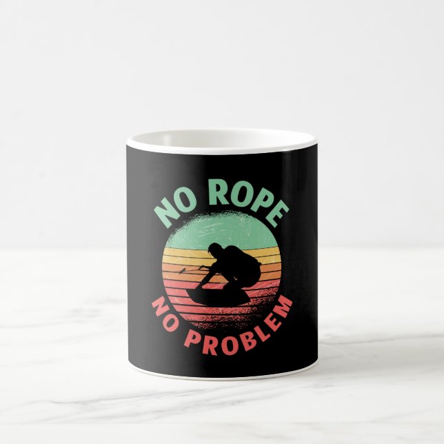 Taza De Café Wakeboard No Rope No Problem Retro Wakeboarder (Centro)