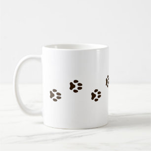 Taza De Café Walking Dog Paw Imprime Pistas Caninas